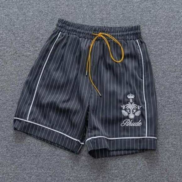 Rhude Jacquard Check Embroidered Logo Shorts Black - Picture 1 of 6